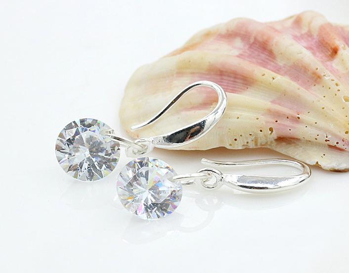Dangle Earring 925 Sterling Silver Wedding Earrings for Women with Stones Earings Fashion Jewelry