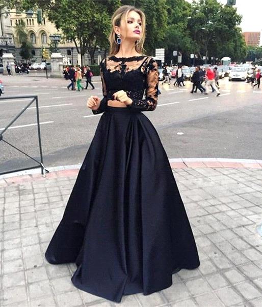 Black Lace Long Sleeve Prom Dresses 2016 A Line Sweep train Custom made Sheer neck Two Piece Formal Evening Party Pageant Gonws, Yellow
Black Lace Long Sleeve Prom Dresses 2016 A Line Sweep train Custom made Sheer neck Two Piece Formal Evening Party Pageant Gonws, Yellow