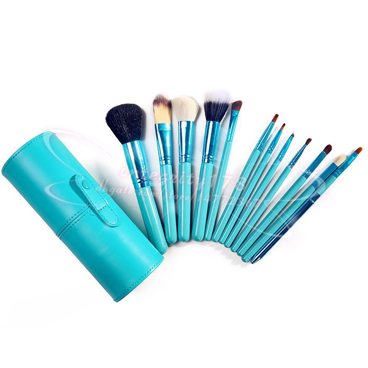 12 PCS Makeup Brush Set+Cup Holder Professional 12 pcs Makeup Brushes Set Cosmetic Brushes With Cylinder Cup Holder