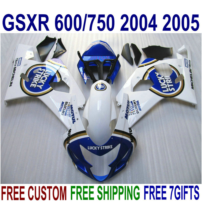 High quality bodywork set for SUZUKI GSXR600 GSXR750 04 05 fairings K4 GSX-R600/750 2004 2005 blue white LUCKY STRIKE fairing kit QE36, Same as the picture shows
High quality bodywork set for SUZUKI GSXR600 GSXR750 04 05 fairings K4 GSX-R600/750 2004 2005 blue white LUCKY STRIKE fairing kit QE36, Same as the picture shows