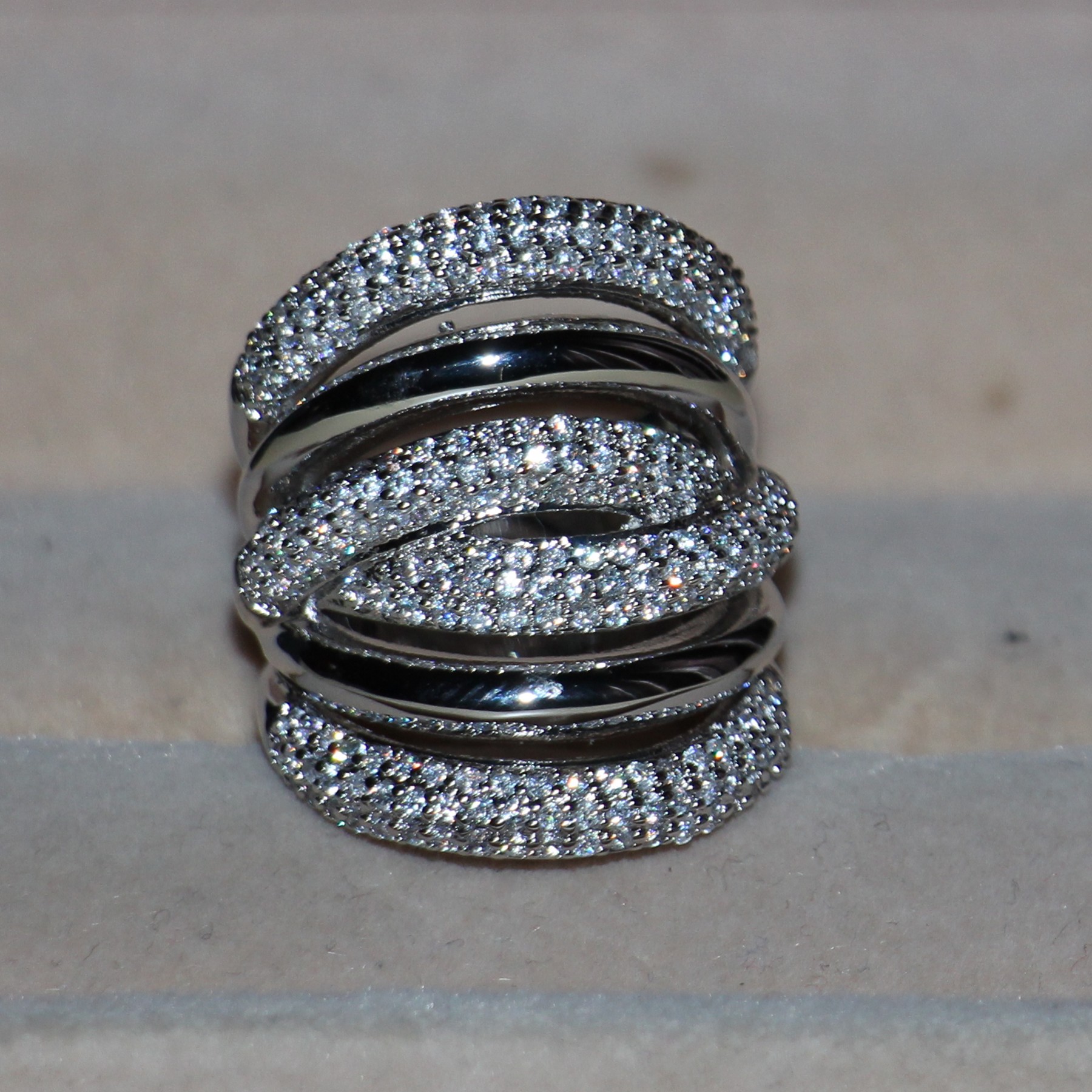 Elegant Victoria Wieck Zirconia Wedding Engagement Band Ring 14kt White Gold Filled Womens Fashion Jewelry Gift Size 6-9