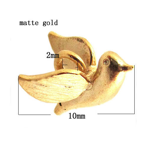 Beadsnice bird pendant charm brass tiny animal charm handmade accessory special gift item for her ID 26446