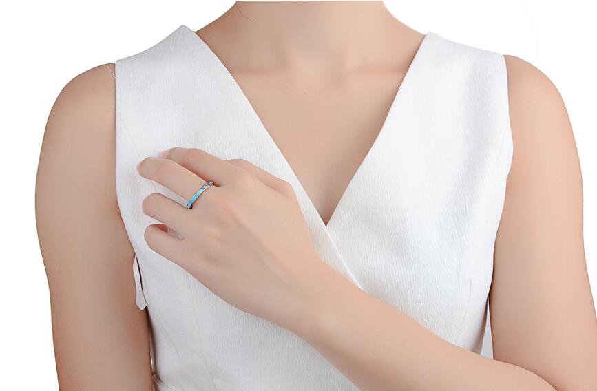 Size 5-9 Luxury Jewelry 925 Sterling Silver Radiant Hearts Orchid Pink Enamel & Cerise Crystals Sapphire Finger Ring for Women Wedding Gift