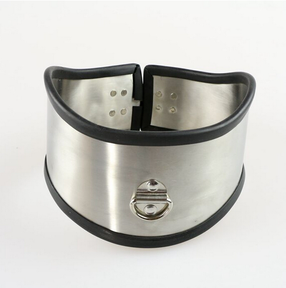 Newest Female/Male Stainless Steel Neck Collar Sex Toys Adult Sexy Bondage Products Silver Color J1419