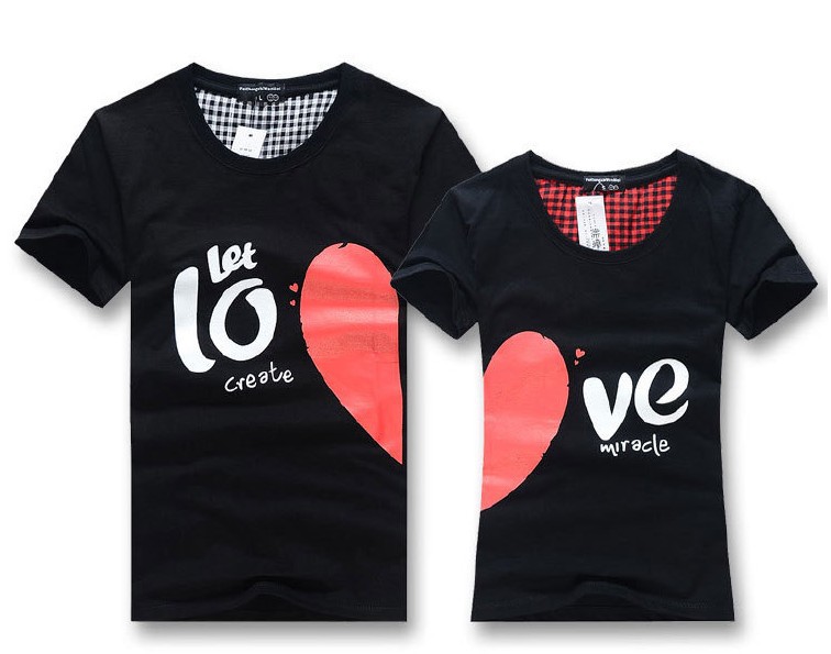 Wholesale-Men women fashionable couple t shirt tops for 2015 lovers summer heart shape cotton casual clothes For Lover' Clothing, Women black
Wholesale-Men women fashionable couple t shirt tops for 2015 lovers summer heart shape cotton casual clothes For Lover' Clothing, Women black