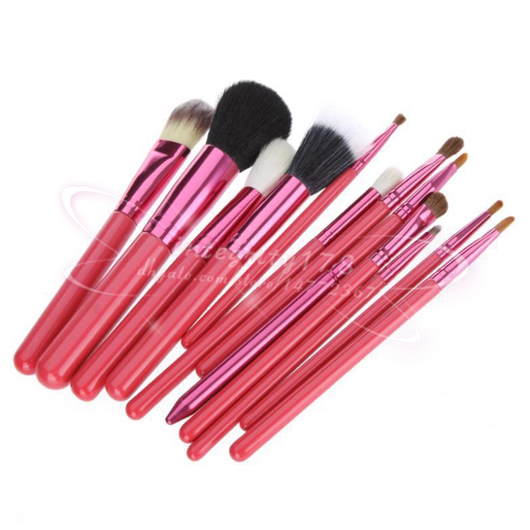 12 PCS Makeup Brush Set+Cup Holder Professional 12 pcs Makeup Brushes Set Cosmetic Brushes With Cylinder Cup Holder