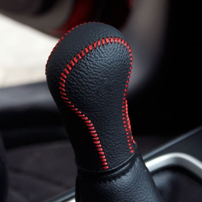 Case for Nissan Tiida new model manual gear Shift Knob Cover Genuine Leather DIY gear covers leather Hand-stitched car accessories