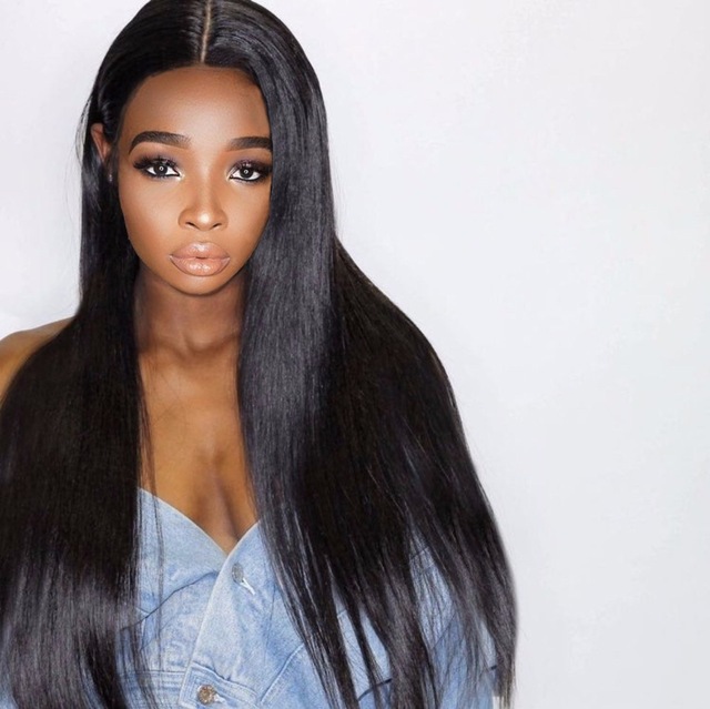 9A silky straight mink Brazilian Virgin 360 Lace Front Ponytail Wigs For Black Women Human Hair Wig 130%denstiy