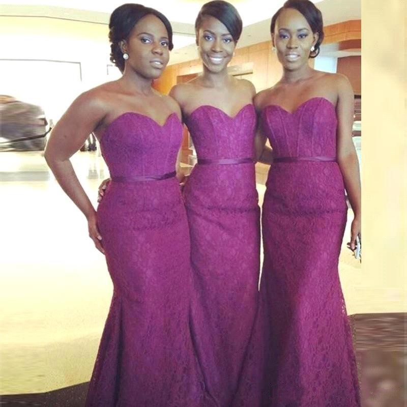 Purple Sweetheart Mermaid Bridesmaid Dresses Floor Length Ruched Saudi Arabic Lace Wedding Party Dresses New Design Custom Made Formal Gowns
Purple Sweetheart Mermaid Bridesmaid Dresses Floor Length Ruched Saudi Arabic Lace Wedding Party Dresses New Design Custom Made Formal Gowns