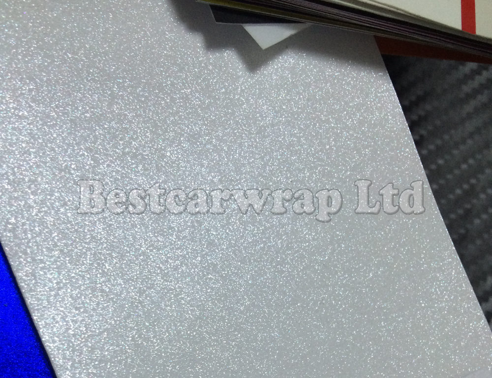 Glossy Metallic White vinyl wrap Car Wrap Film With Air release Sparkle pearlescent white car wrapping Foil styling Size 1.52*20M/Roll