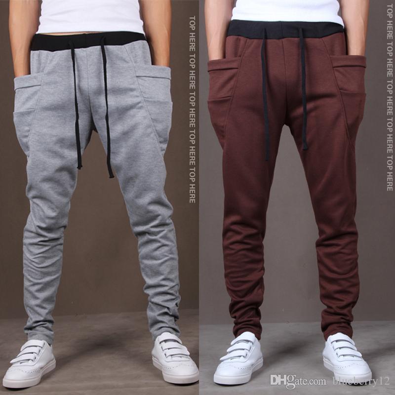 New Mens Joggers Fashion Harem Pants Trousers Hip Hop Slim Fit Sweatpants Men for Jogging Dance 8 Colors sport pants M~XXL
