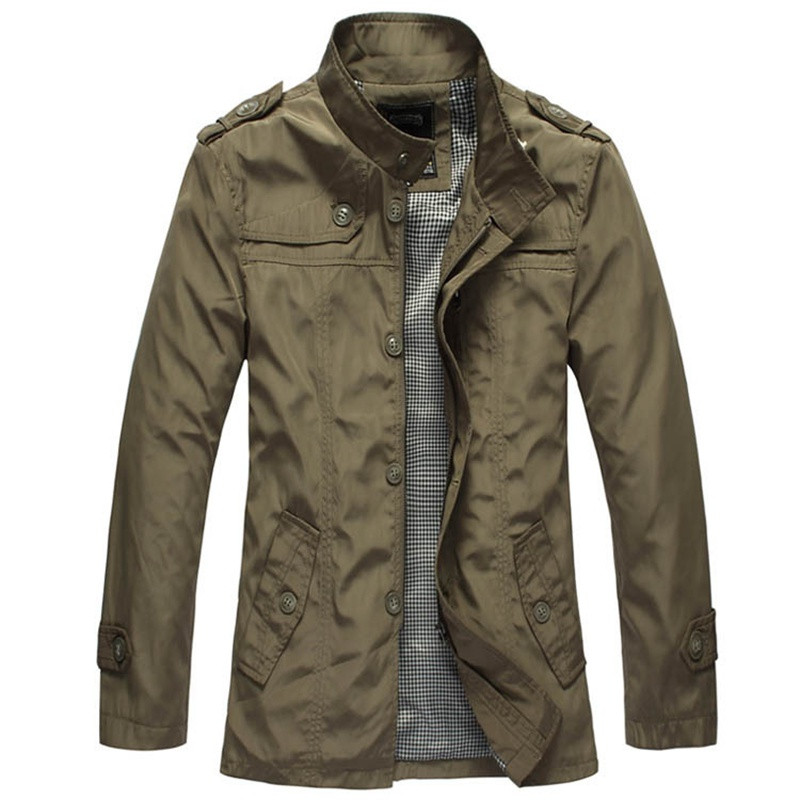 3 Color 2015 New Arrival Fashion Men Autumn Winter Slim Fit Solid Trench Jacket Casual Jacket Coat Manteau Veste Homme Plus Size FG1511