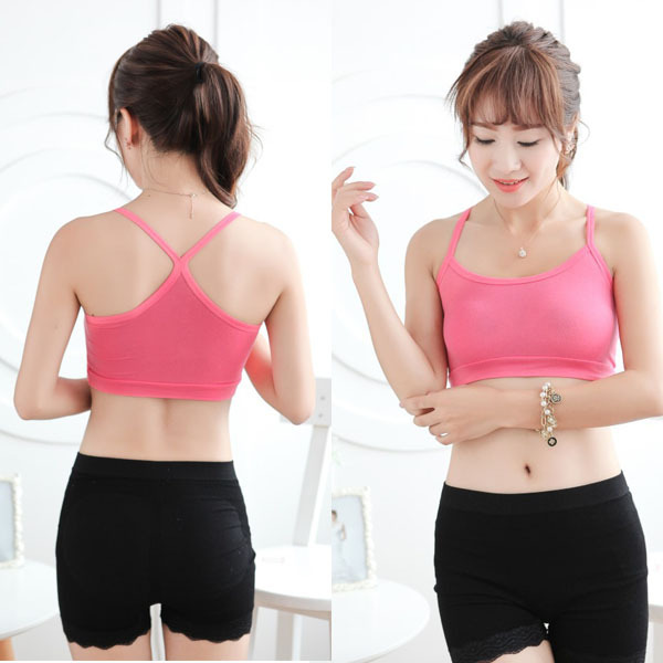 Women's Cozy Sports Gym Multicolored Bras Crop Tops Solid Shirt Tank Tops