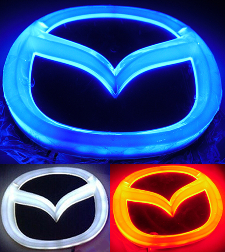 4D logo LED light with car decorative lights lamp Car Sticker badge for MAZDA 2/3/CX7/mazda8 12.0cm*9.55cm free shipping