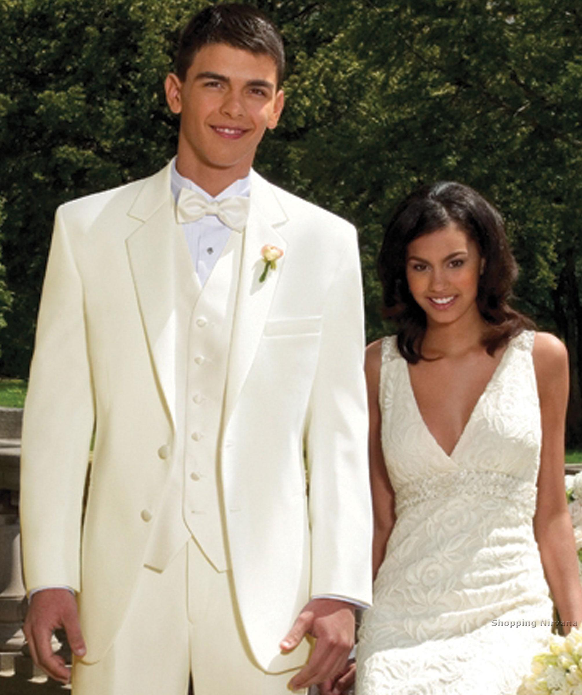 mens ivory custom made suits groom tuxedo for wedding formal wear 3 piece suit, White;black
mens ivory custom made suits groom tuxedo for wedding formal wear 3 piece suit, White;black