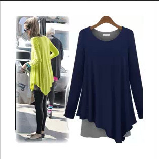 Winter new 2014 star irregular false two piece set loose and long sleeve fresh women fashion free shipping blouse shirt, Black
Winter new 2014 star irregular false two piece set loose and long sleeve fresh women fashion free shipping blouse shirt, Black