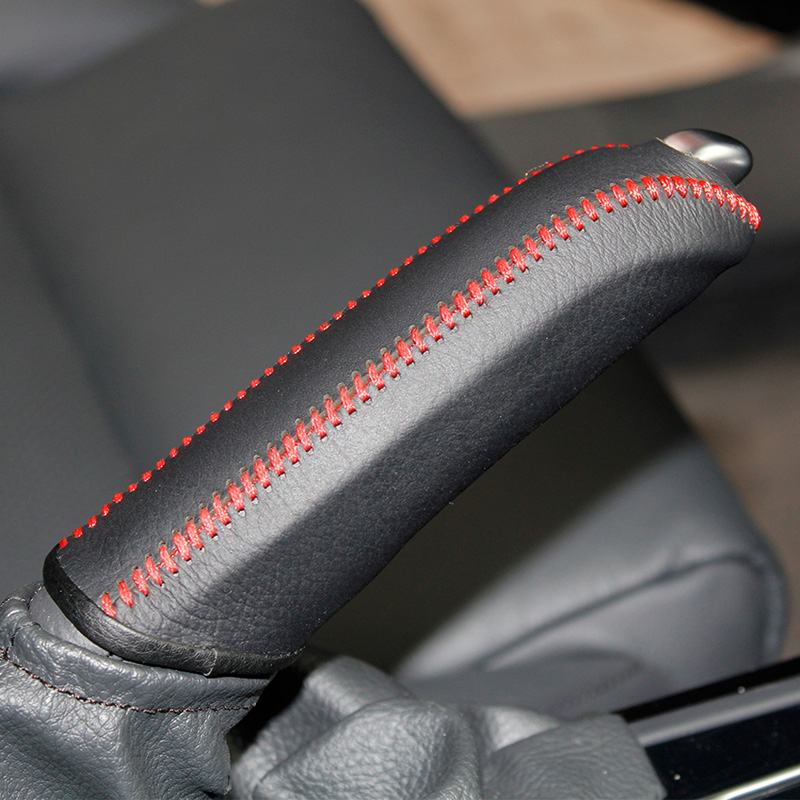 Handbrake cover Case for Peugeot 508 Genuine leather handbrake cover Lengthened Hand sewing Auto interior decoration car styling