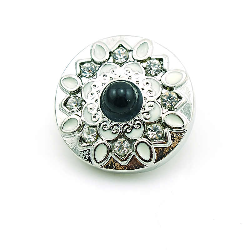 Fashion Noosa 18mm Snap Buttons Charms 2 Color Flower Ginger Clasps Interchangeable DIY Jewelry Accessories NKC0043