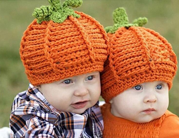New Arrival Baby Pumpkin Hats Crochet Knitted Baby Kids Photo Props Infant BABY Costume Winter Hats 1pc Free shipping