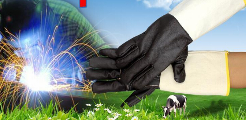 high quality leather welding gloves wear protective gloves for industrial welding works