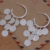 Fashion (Jewelry Manufacturer) 20 pcs a lot Hanging 9 discs earrings 925 sterling silver jewelry factory price Fashion Shine Earrings