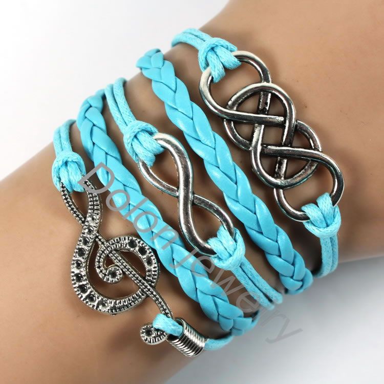 Wholesale-8 color Mix 2015 Handmade New Europe Fashion vintage Charm Elegant Music Note Double Infinity Multilayer Leather Bracelet
Wholesale-8 color Mix 2015 Handmade New Europe Fashion vintage Charm Elegant Music Note Double Infinity Multilayer Leather Bracelet