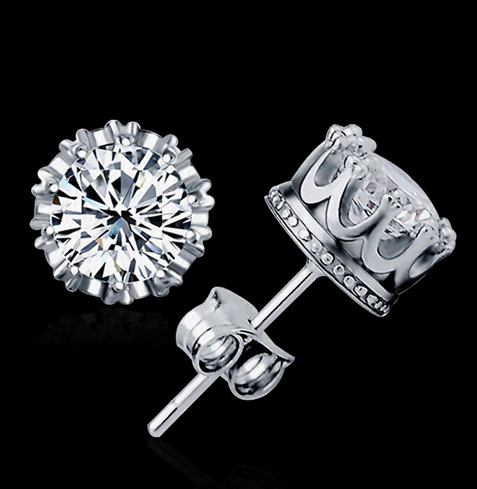 Top Quality 925 Silver Crown stud earrings Fashion CZ Diamond 18K Real Gold Plated Stud Earrings Jewelry Crystal 2 Colors Free Shipping
Top Quality 925 Silver Crown stud earrings Fashion CZ Diamond 18K Real Gold Plated Stud Earrings Jewelry Crystal 2 Colors Free Shipping