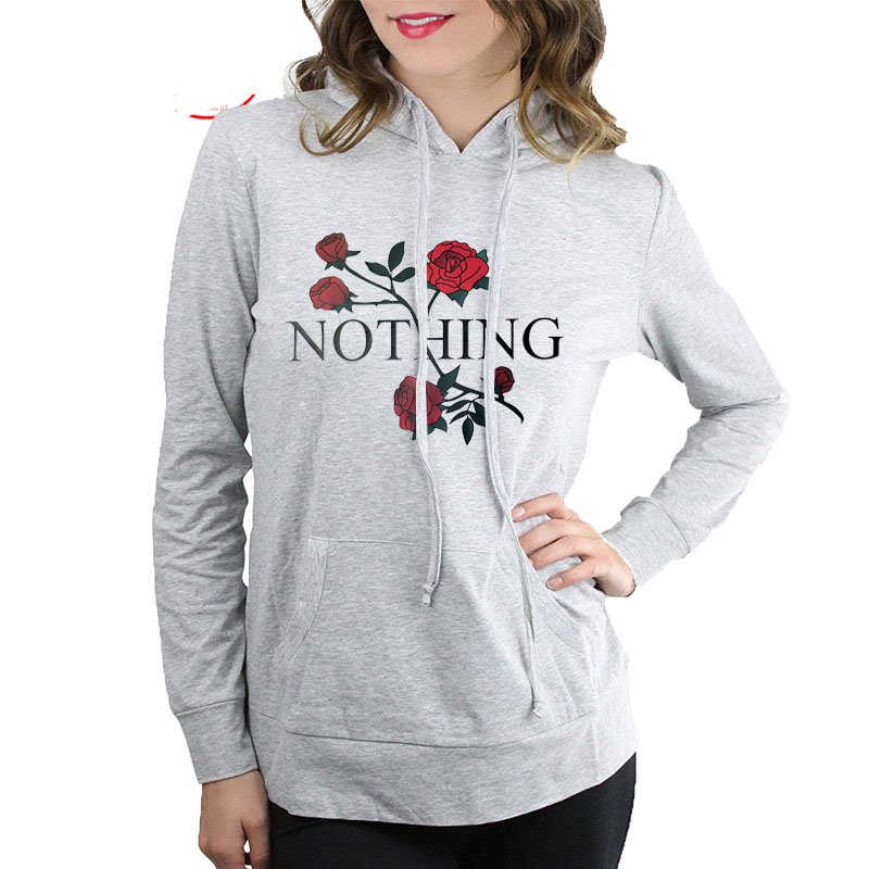 Women Hoodies Autumn Spring Rose Floral Hooded Pullovers Letters Printed Long Sleeved Tops Female Casual Clothing, White
Women Hoodies Autumn Spring Rose Floral Hooded Pullovers Letters Printed Long Sleeved Tops Female Casual Clothing, White
