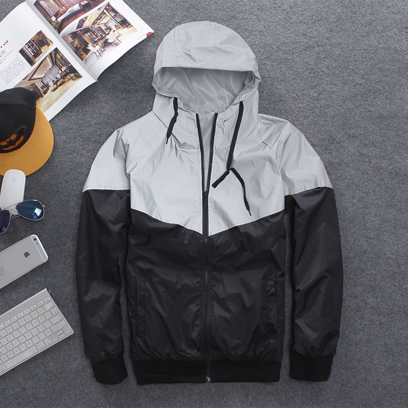 Fall-Autumn Winter Night Hiphop Jacket Reflective Jacket Windbreaker Men women Trench Coat jacket
