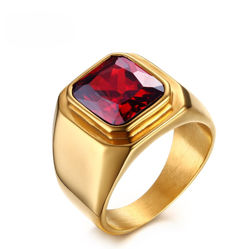 Wholesale Mens Fashion Gemstone Rings Square Cut Red Cubic Zirconia Halo Ring Men Jewelry Gold Color Stainless Steel Rings for Men
Wholesale Mens Fashion Gemstone Rings Square Cut Red Cubic Zirconia Halo Ring Men Jewelry Gold Color Stainless Steel Rings for Men