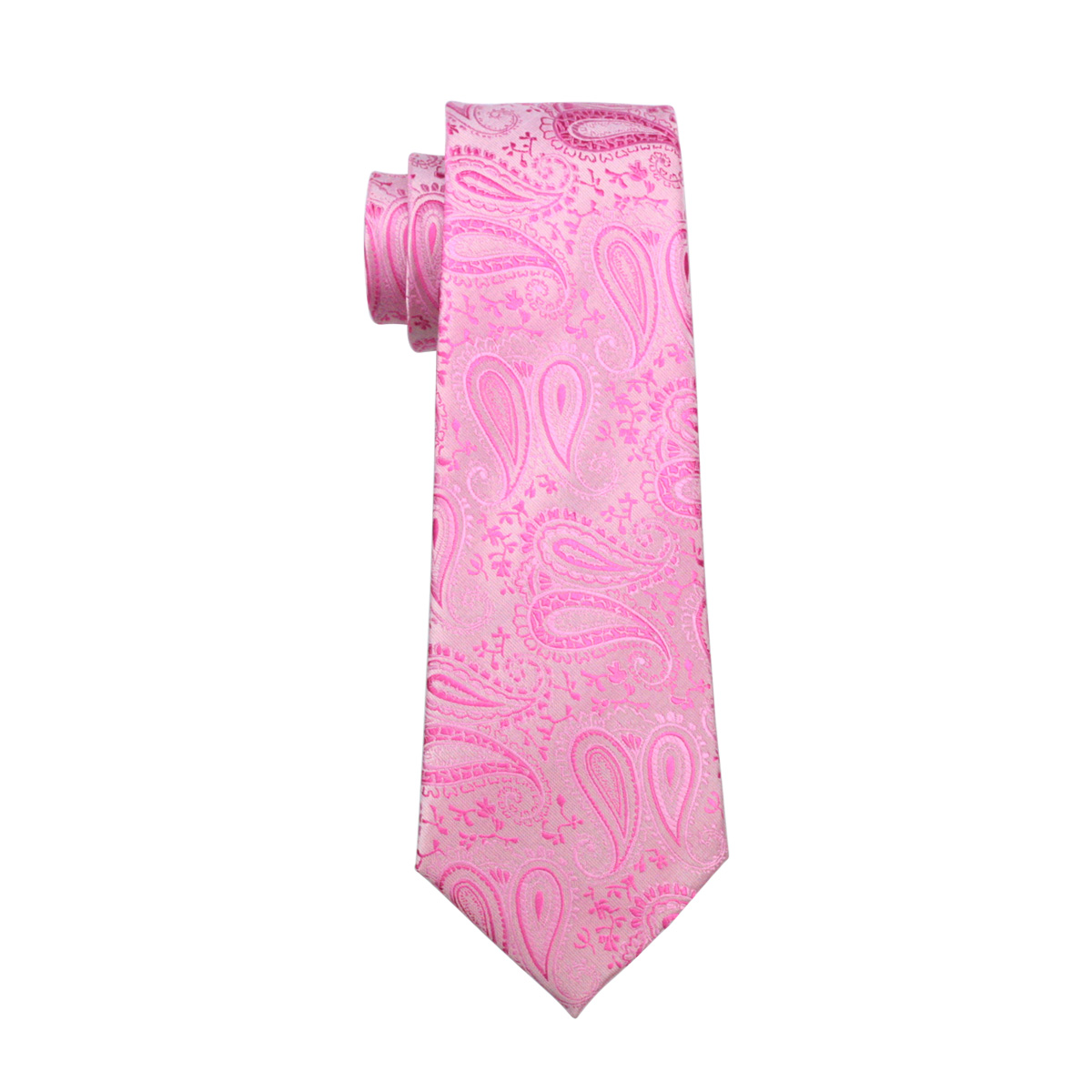 Fast Ties Paisely Pink Mens Set Hankerchief Cufflinks Jacquard Woven Business Formal Work Neck Tie Set Wedding N0379