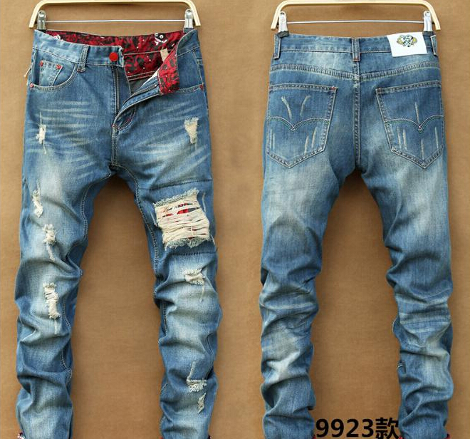 Men's Slim Skinny Pants Runway Straight Elastic Denim Pants Destroyed Ripped Jeans, White
Men's Slim Skinny Pants Runway Straight Elastic Denim Pants Destroyed Ripped Jeans, White