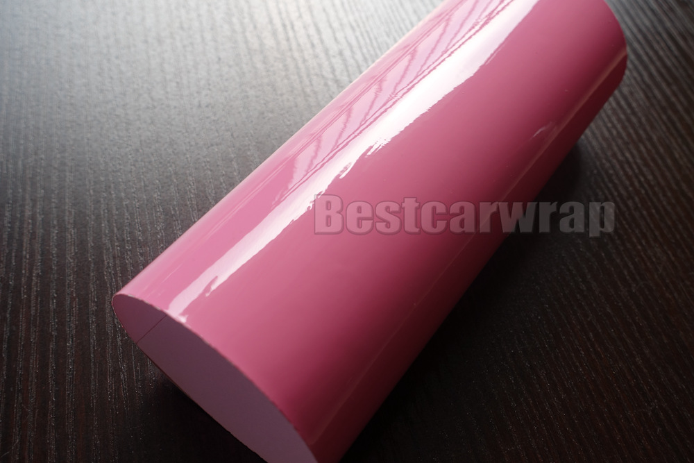 Premium Gloss Pink Vinyl wrap High Shiny For Car Wrap Film with air Bubble Free vehicle wrap covering foil like 3m 1080 Size:1.52*20M/Roll