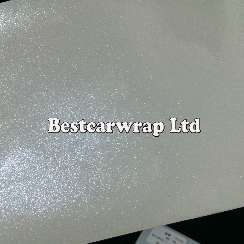 Glossy Metallic White vinyl wrap Car Wrap Film With Air release Sparkle pearlescent white car wrapping Foil styling Size 1.52*20M/Roll