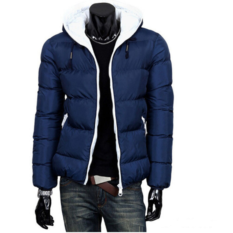 Fall-Brand Tops New Men's Cotton Blend Coat Hooded Padded Jacket Casual Thick Outwear For Men Winter Plus Size Clothing For Men