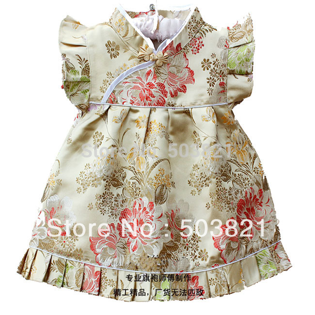 Wholesale-2015New Arrival Baby Girl Silk Cheongsam Baby Big Peony Tang Suit Red Girl Dress + Pants Set Free Shipping, As picture1
Wholesale-2015New Arrival Baby Girl Silk Cheongsam Baby Big Peony Tang Suit Red Girl Dress + Pants Set Free Shipping, As picture1