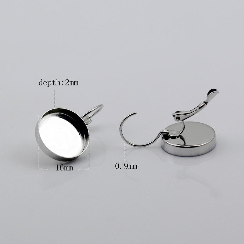 Beadsnice earring findings with 16mm round cameo setting brass plated leverback earrings handmade earring findings ID 12137