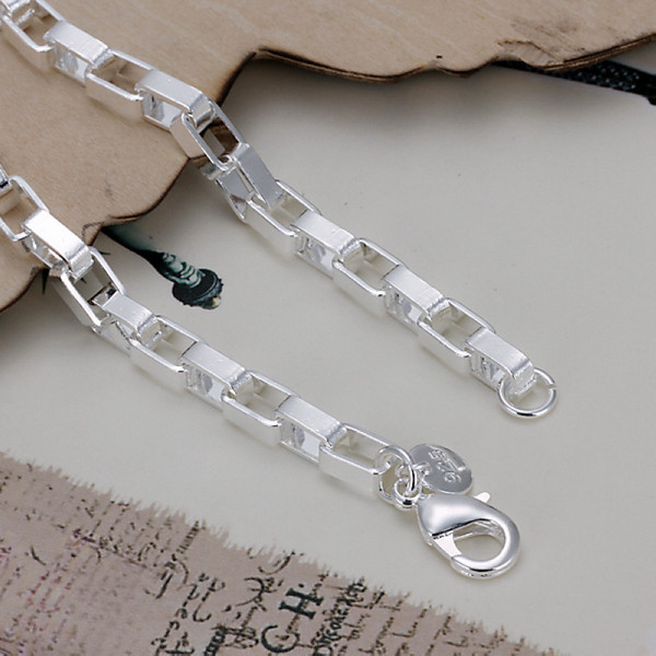 Hot sale best gift 925 silver Big long box hand DFMCH203,Brand new fashion 925 sterling silver plated Chain link bracelets high grade