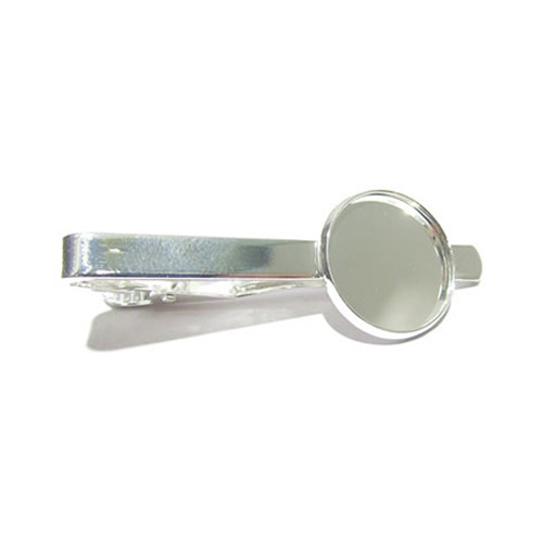 Beadsnice tie clip blank with 18mm round cabochon setting brass fashion jewelry tie clip parts for your jewellery making ID 23045