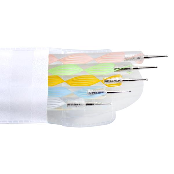 2-way Dotting Pen Marbleizing Tool Nail Polish Paint Manicure Dot Nail Art Set 5 pcs/lset 100sets/lot Fedex DHL free