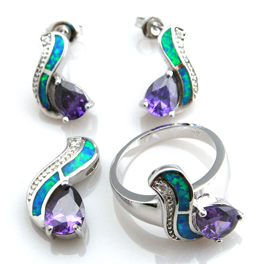 fashion opal jewelry SET with cz stone pendant and earrings new designs, Light purple
fashion opal jewelry SET with cz stone pendant and earrings new designs, Light purple