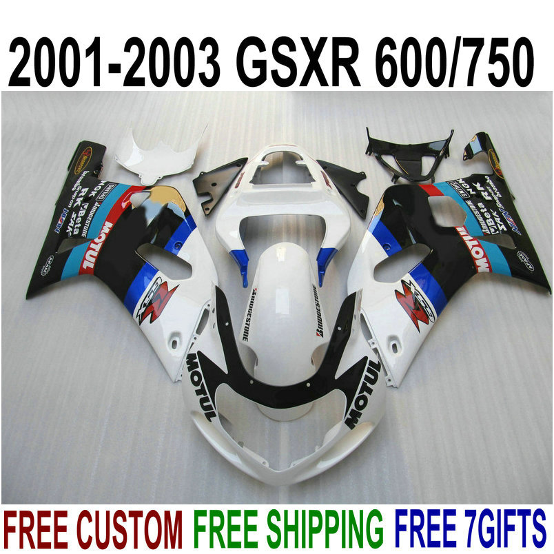 Customize motorcycle parts for SUZUKI GSXR600 GSXR750 2001 2002 2003 K1 white black blue fairing kit GSXR 600 750 01-03 fairings RA91, Same as the picture shows
Customize motorcycle parts for SUZUKI GSXR600 GSXR750 2001 2002 2003 K1 white black blue fairing kit GSXR 600 750 01-03 fairings RA91, Same as the picture shows