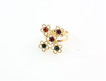 Brand New Fashion Unique Design 18K Gold Plated Colorful Crystal Statement Necklace Bracelet Earring Ring Wedding Jewelry sets