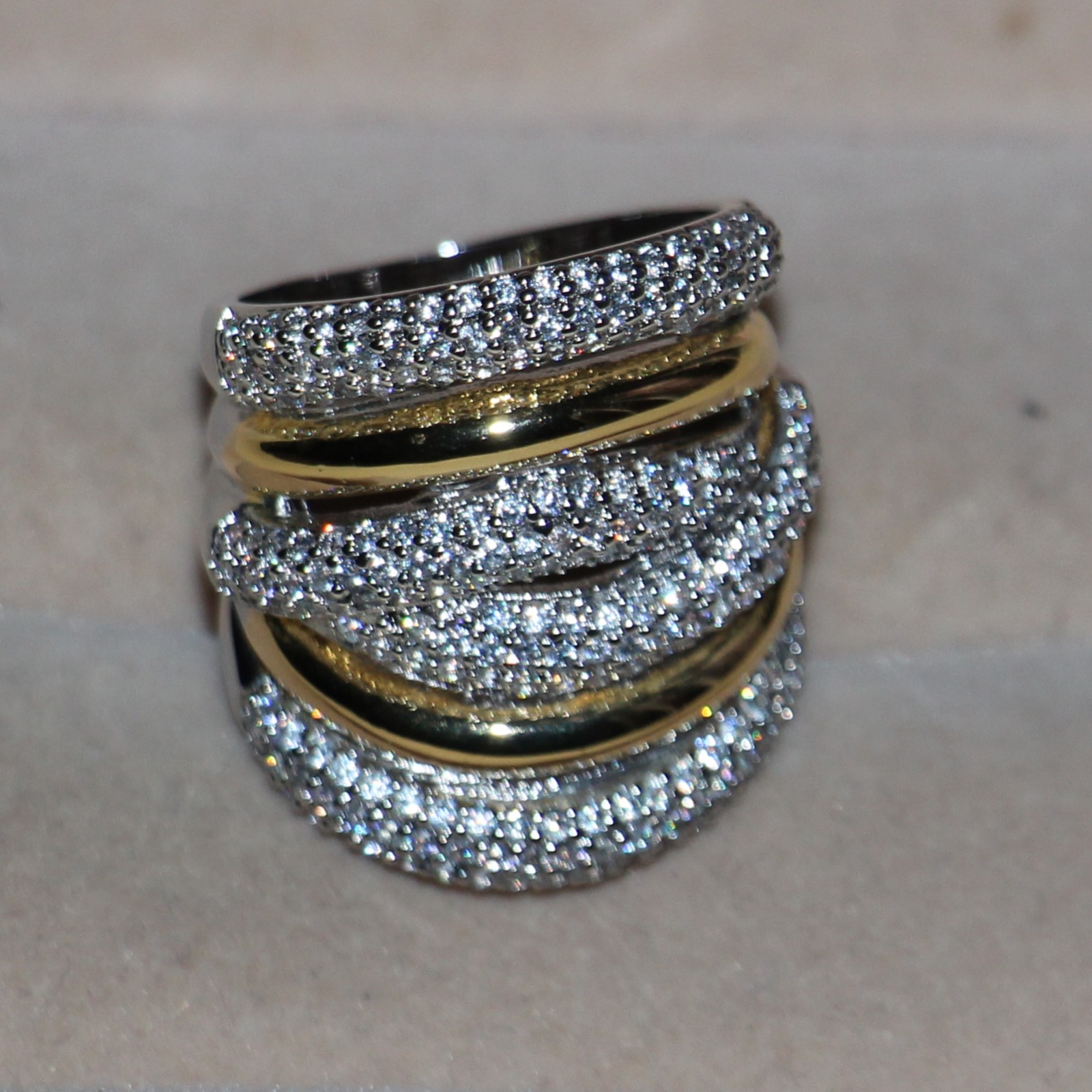 Victoria Wieck Full Tiny Stones Women's Fashion jewelry 14kt white&gold gold filled Zirconia Wedding Engagement Band Rings gift Size 5-11