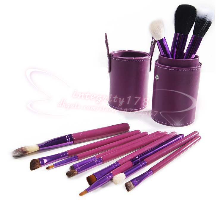 12 PCS Makeup Brush Set+Cup Holder Professional 12 pcs Makeup Brushes Set Cosmetic Brushes With Cylinder Cup Holder