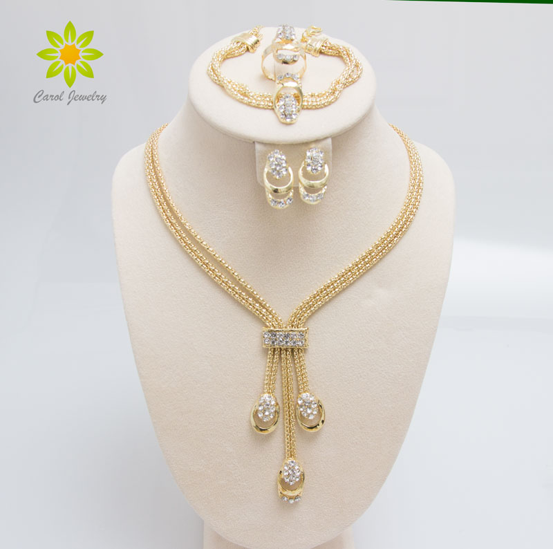 New Arrival Fashion Gold Plated Beads Collar Necklace Earrings Bracelet Fine Rings Sets Party Costume For Women, Golden
New Arrival Fashion Gold Plated Beads Collar Necklace Earrings Bracelet Fine Rings Sets Party Costume For Women, Golden