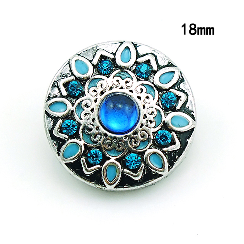 Fashion Noosa 18mm Snap Buttons Charms 2 Color Flower Ginger Clasps Interchangeable DIY Jewelry Accessories NKC0043