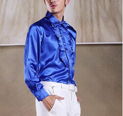 Wholesale-Free shipping white/black/red/blue/ ruffles tuxedo shirts party/wedding shirts