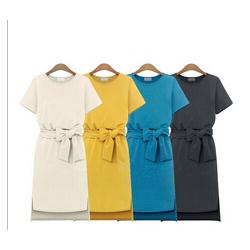 2015 New fashion European style big size vestidos casual summer dress Temperament bow lace dress party/sexy/work dress