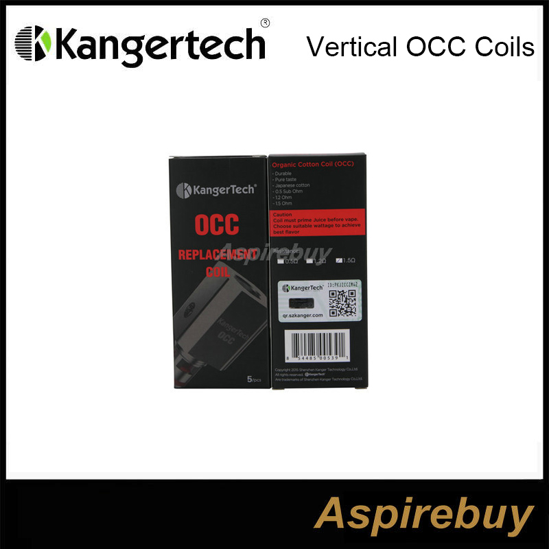 

Kangertech Subtank Vertical Organic Cotton Coils OCC Coil Head 0.5 1.2 1.5ohm Replacement Coils Sub ohm for Kanger Subtank Nano 100% Origina